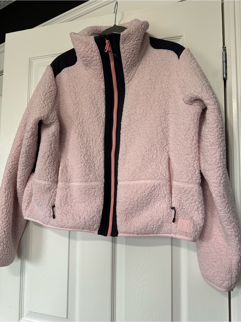 Under Armour Pink Sherpa Jacket with Black Trim